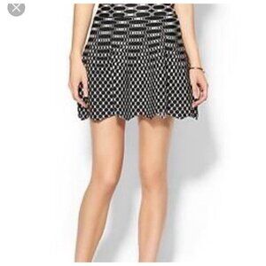 Dance & Marvel Mini Skirt Black White Knit Stretch Nylon Rayon Women's Small